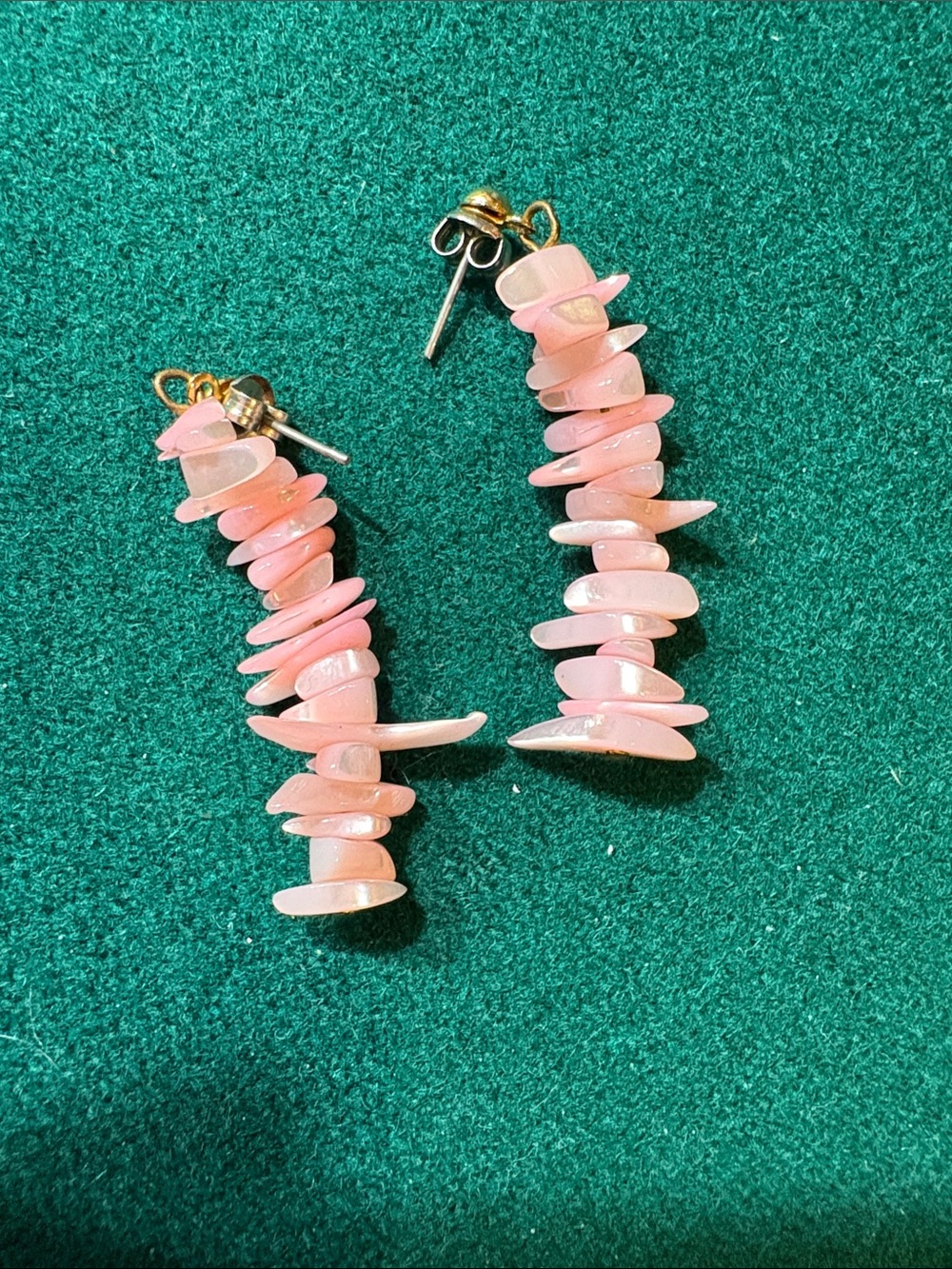 Pink Layered Shell Drop Earrings - Women Jewelry